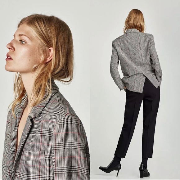 check jacket zara